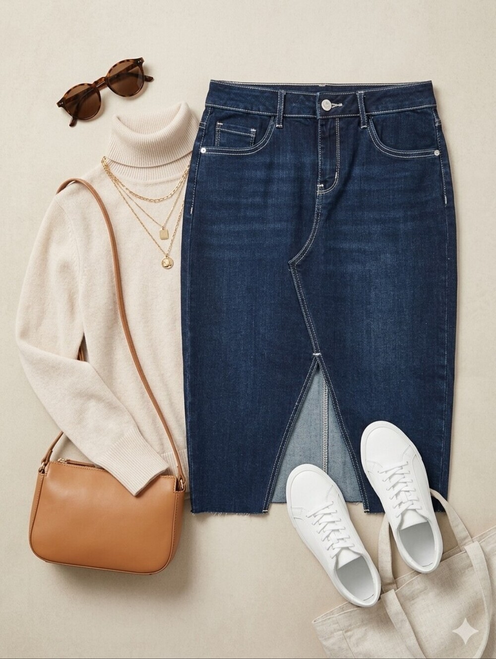 Dex Dark Wash Stretch Denim Pencil Skirt